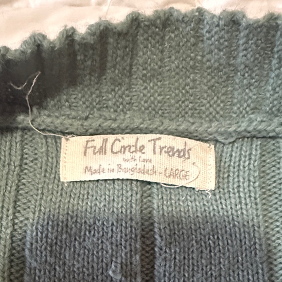 Green Cropped Cardigan Sweater - Picture 2 of 4